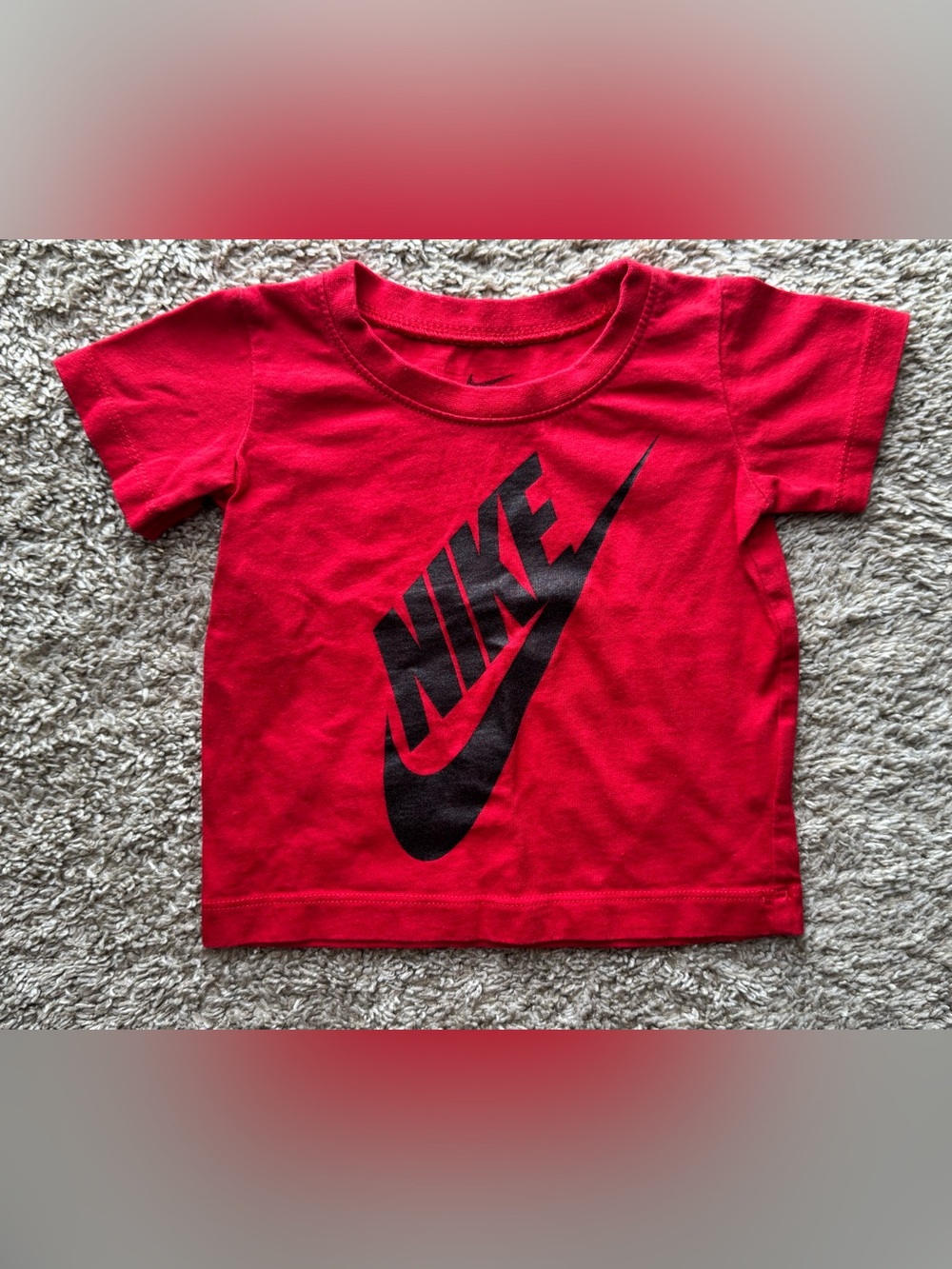 Nike Baby 12M Red w Black Logo Short Sleeve T-Shirt